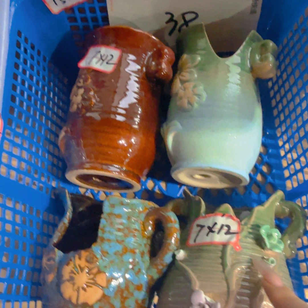 紫砂花盆粗陶精雕