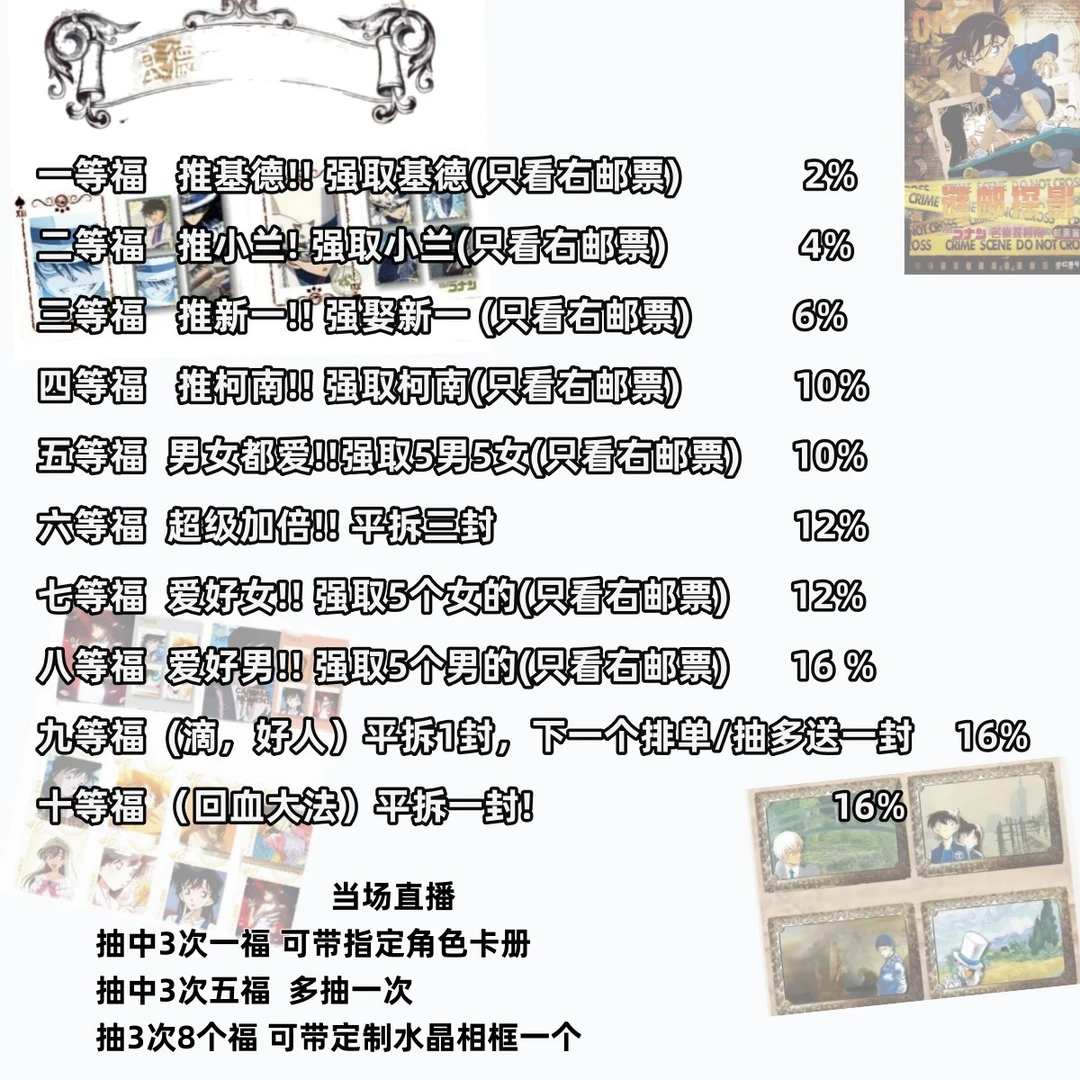 S【转转转/一番撕】卡星文创 名侦探柯南邮票集 收藏卡牌 默认代拆