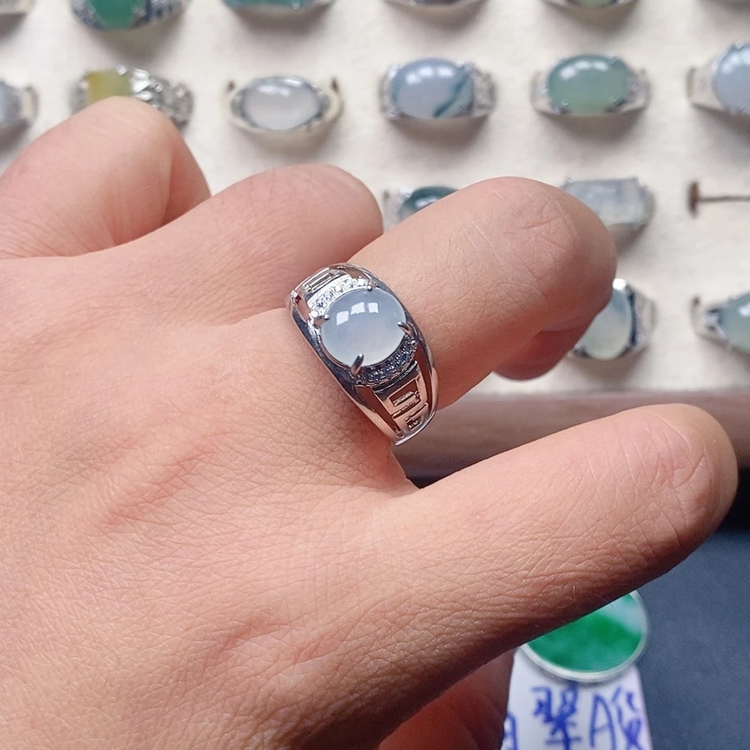 翡翠银S925镶嵌戒指