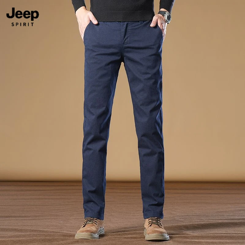 吉普高端男士2025春秋新款轻奢休闲中高腰微宽松