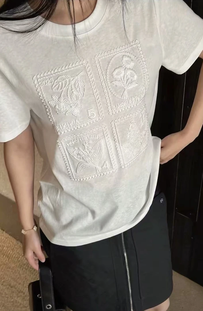 雪花棉独家刺绣中古T（无包邮）