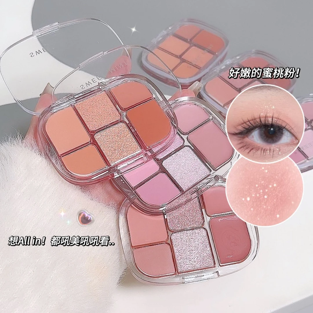 sweetmint新品多功能六色综合盘眼影腮红眼线哑光珠光提亮彩妆盘