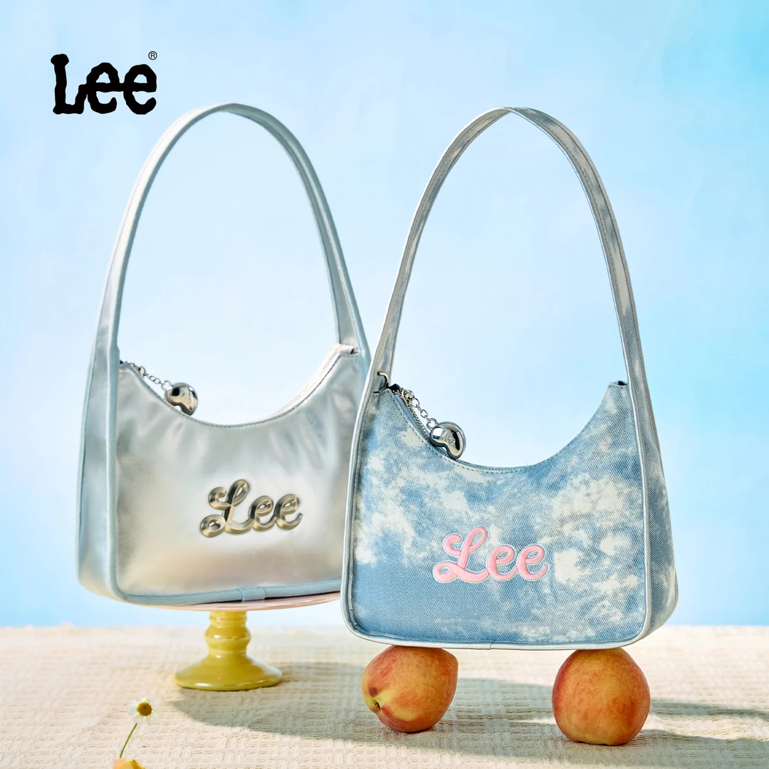 Lee新款银色腋下包女夏百搭通勤单肩包时尚高级感月牙包扎染手提