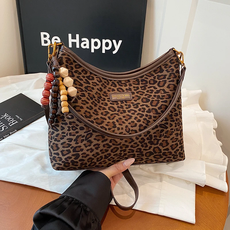 新款时尚百搭潮流女包单肩斜挎包6197咖色（大号）