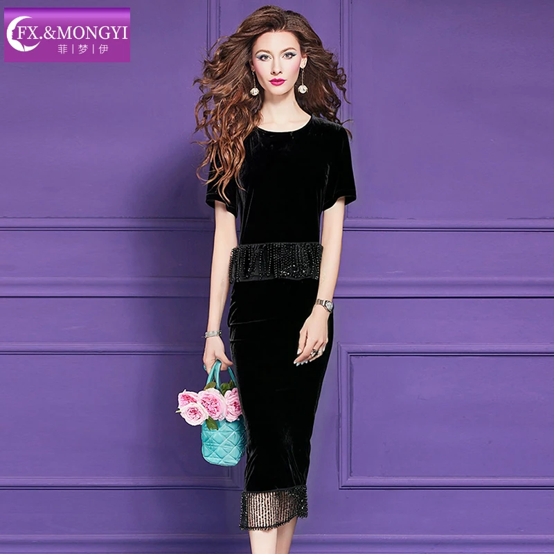 菲梦伊新款金丝绒时尚套装60386