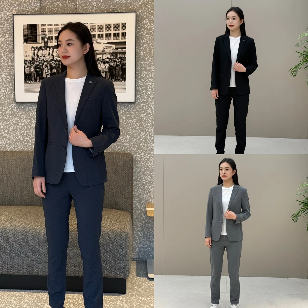 T&X/梯形男士春秋新款简约百搭商务休闲高级感纯色西服套装（0005）