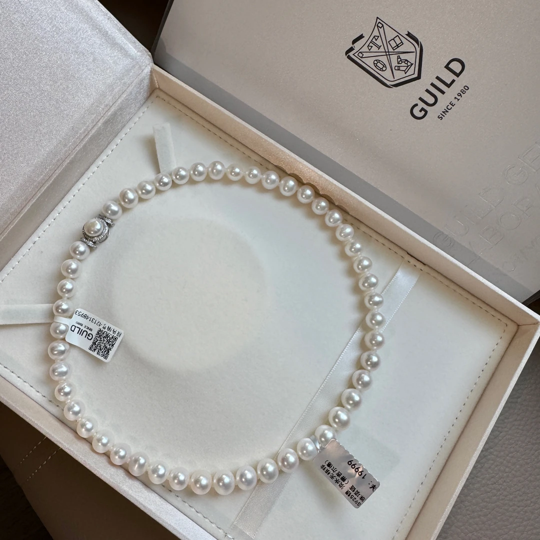 【领证同款】【真珠佳人】S925银淡水无核珍珠项链（带吉尔德证）8-10mm