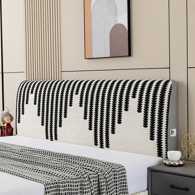 北欧风防尘床头罩套可拆洗弹力全包床头靠背套软包木质床头保护套