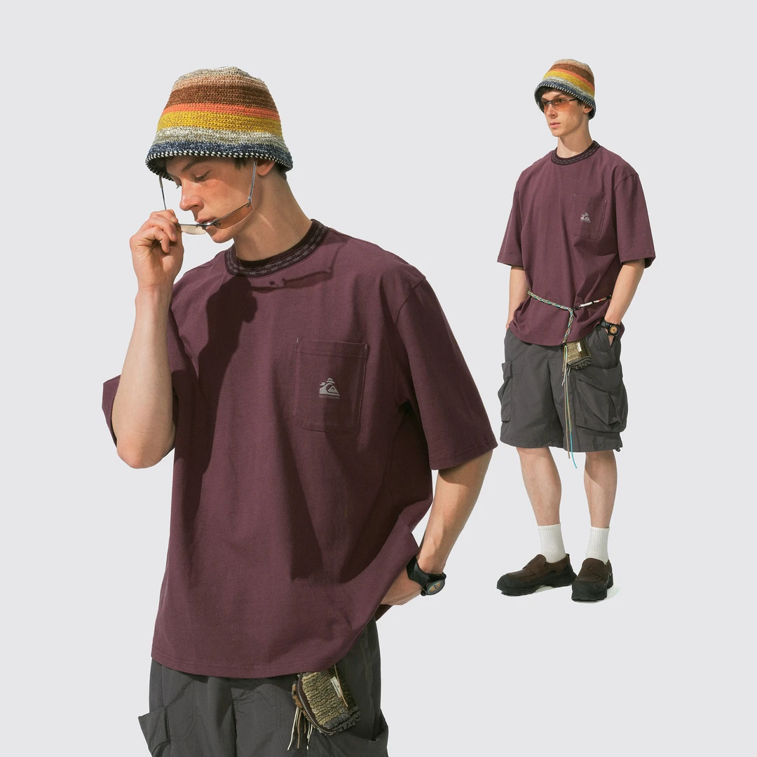 Monterest X Quiksilver联名 针织罗纹短袖T恤