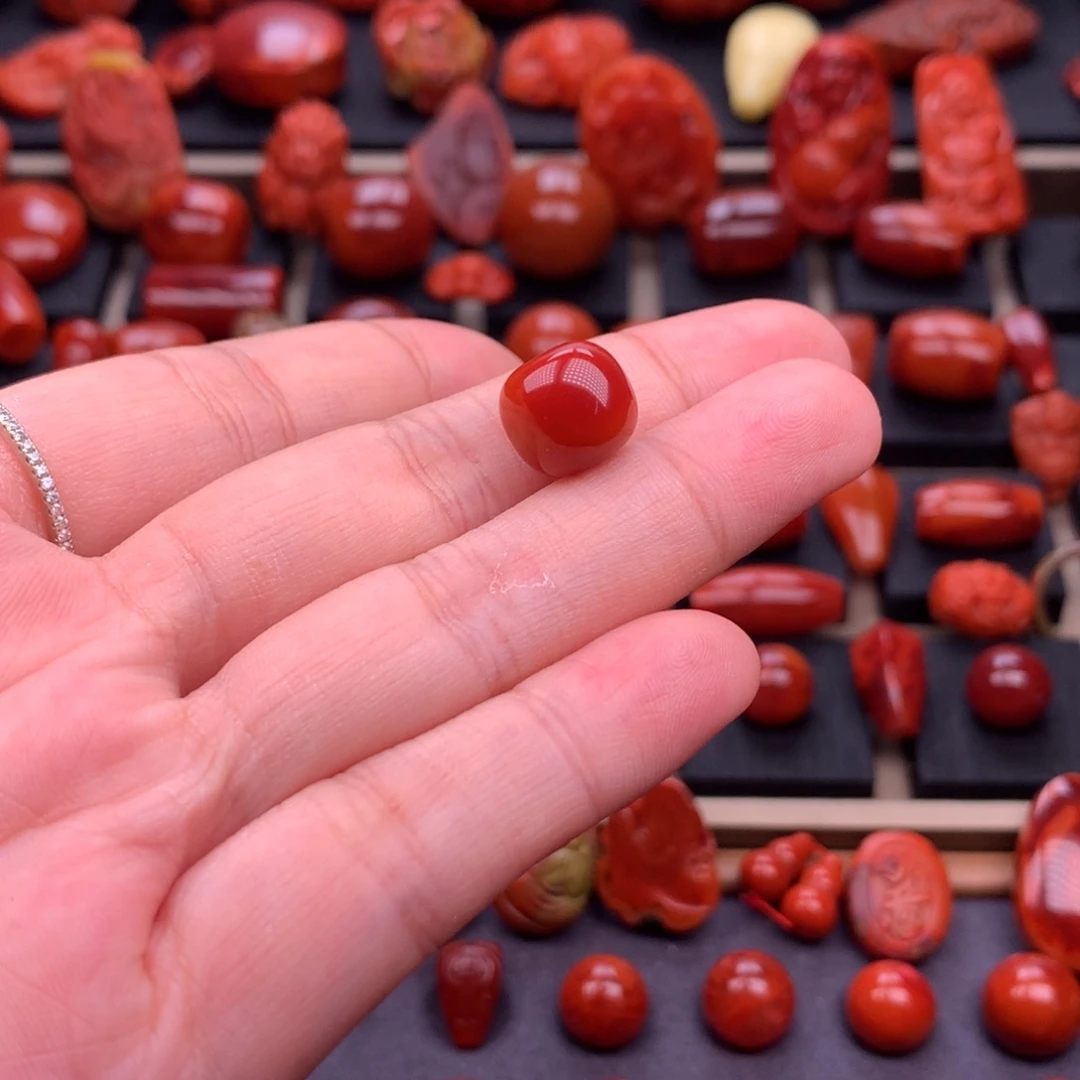 南红玛瑙未镶嵌原矿老型单珠11.5mm