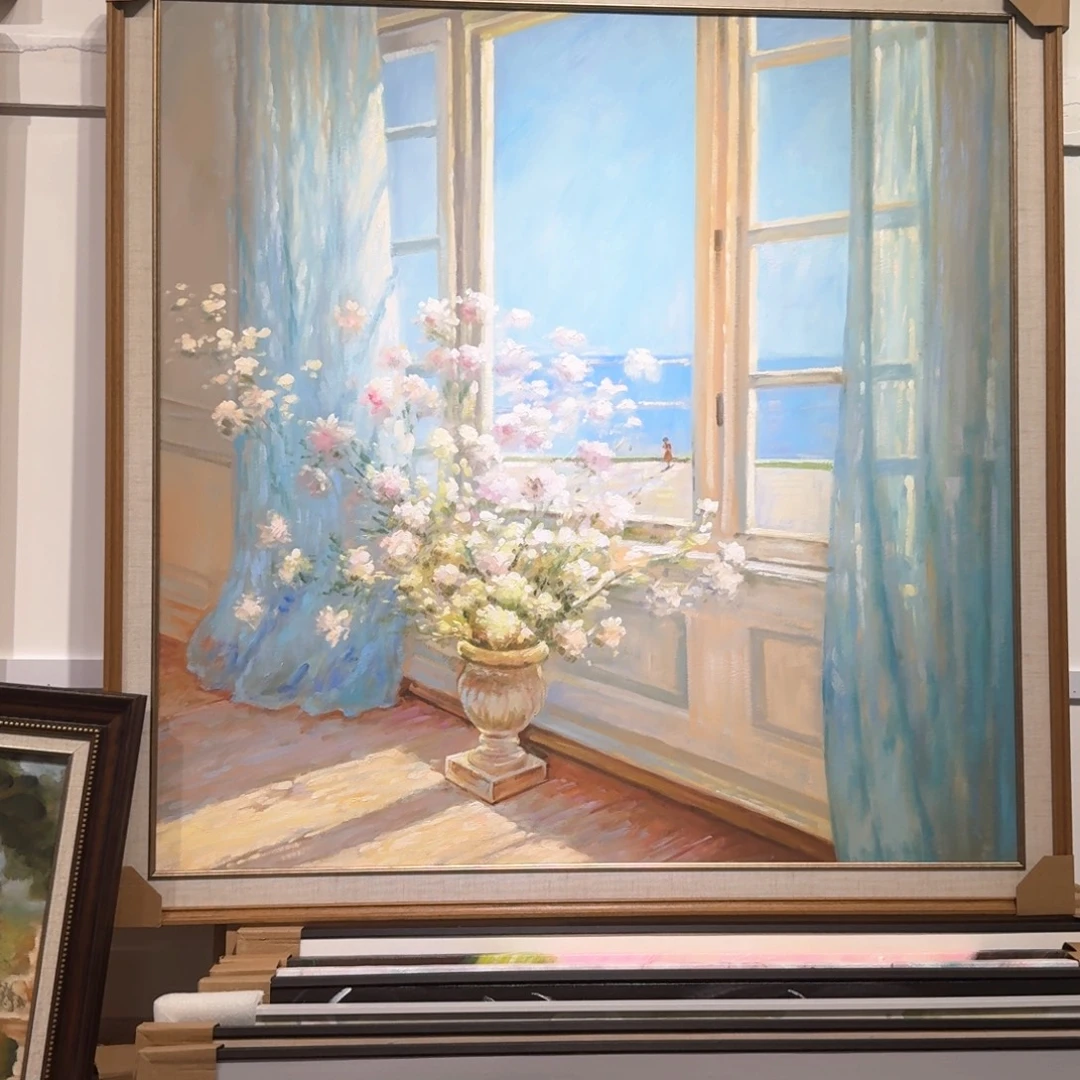 2***哥竖款纯手绘油画作品