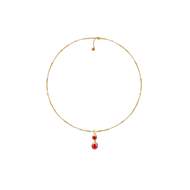 OINICIO/初印 链子925银 小桃同款种子系列本命年红葫芦吊坠项