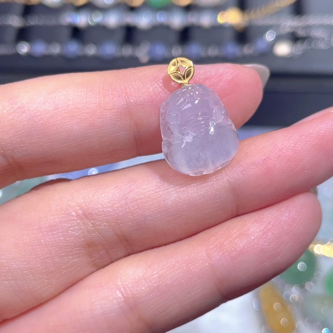 颈饰18K金镶嵌翡翠翡翠