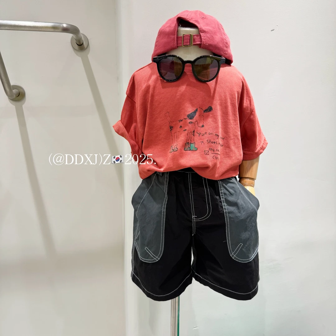 【达不溜家】夏季无性别穿搭 原创亮色背后小耳朵设计短袖T恤 25072