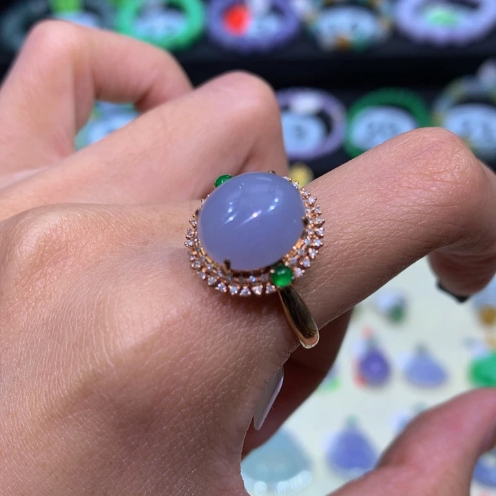 翡翠18K金镶嵌手链翡翠