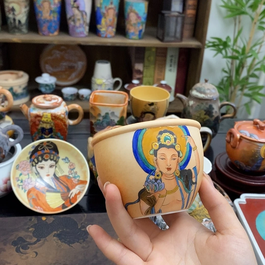 敦煌手工手绘制作茶具
