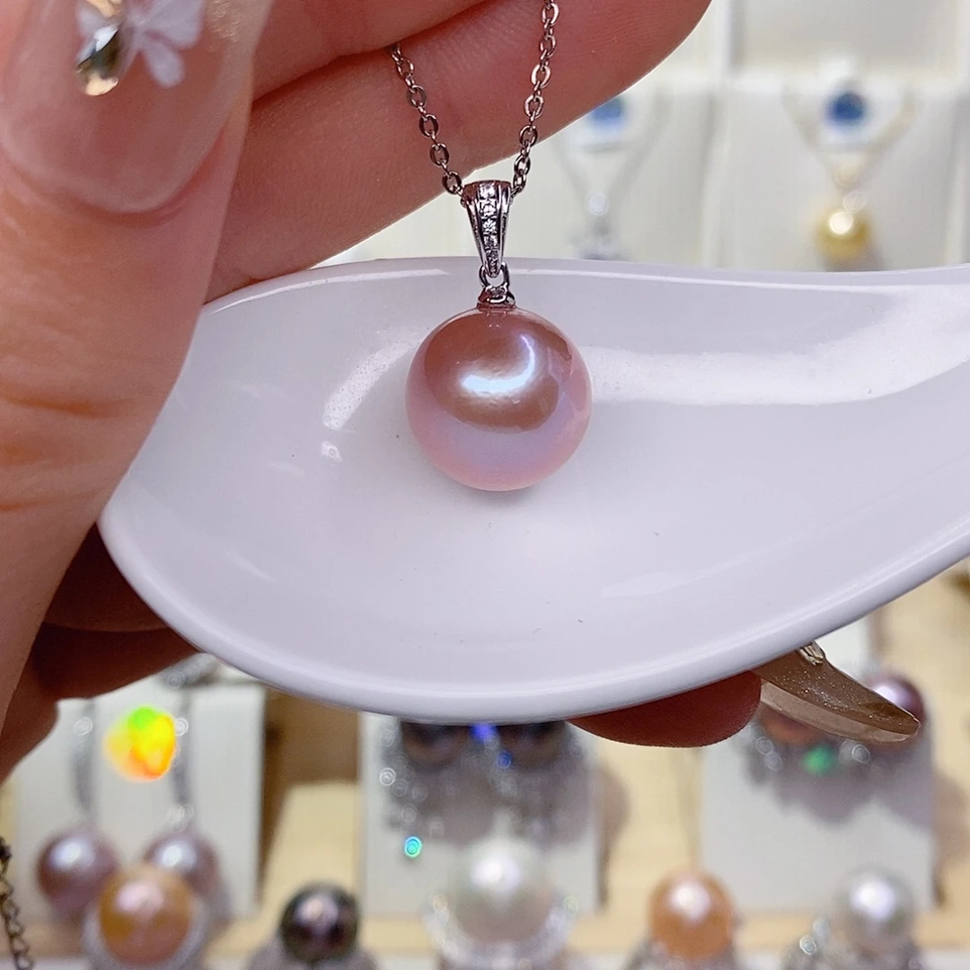 吊坠(赠链)银S925镶嵌淡水珍珠13➕