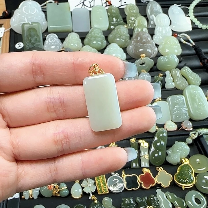 和田玉银S925镶嵌颈饰