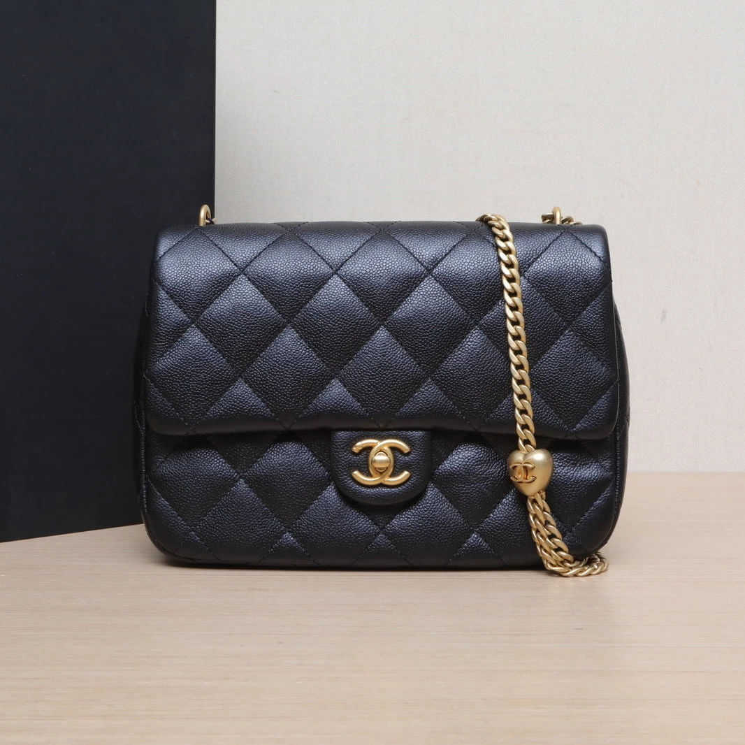 99新 Chanel/香奈儿 【双双活动】23P CF 口盖包 24芯片爱心金球