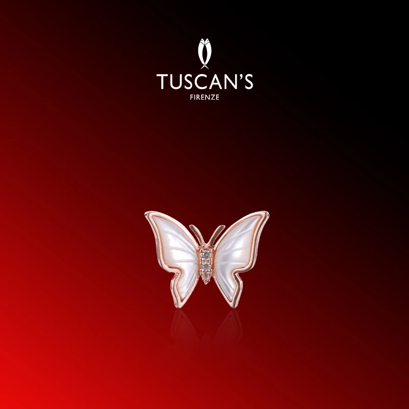 TUSCAN'S 铜合金亚克力耳饰 优雅气质蝴蝶女士耳夹耳饰时代双鱼