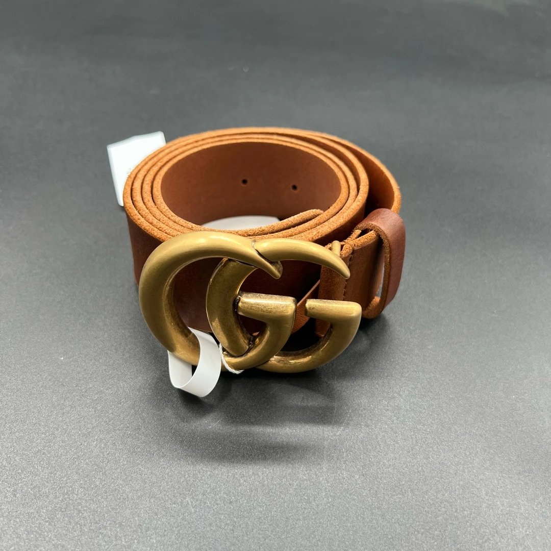 99新 GUCCI/古驰 h828 棕色GG腰带 95cm 123123