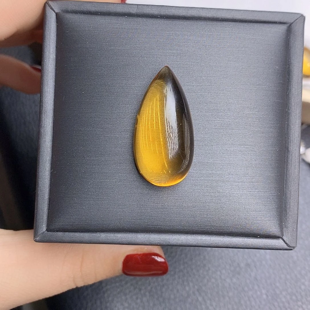 大***都未镶嵌水晶戒指纯天然黄水晶裸石定制吊坠J