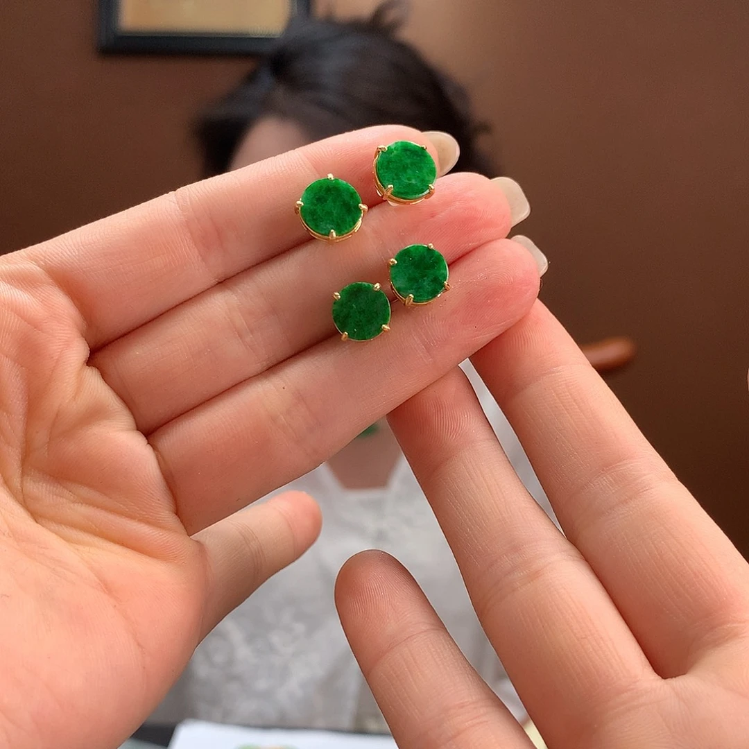 翡翠银S925镶嵌耳饰耳饰多样性发1