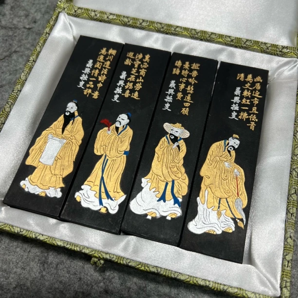 四老人套墨 墨锭五石漆烟 上海墨厂曹素功墨条