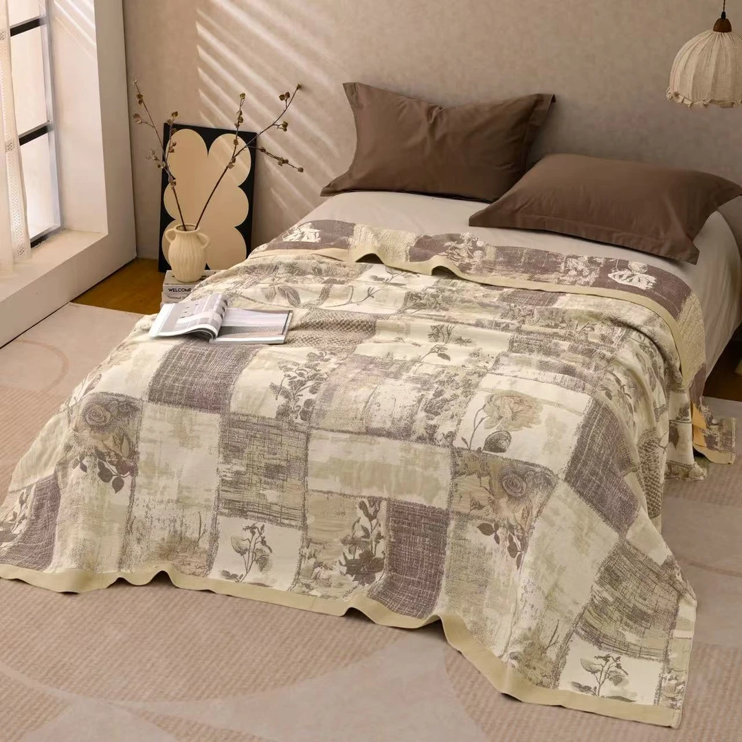 花间物语    2.3*2.5M天然麻轻奢高端亲肤盖毯