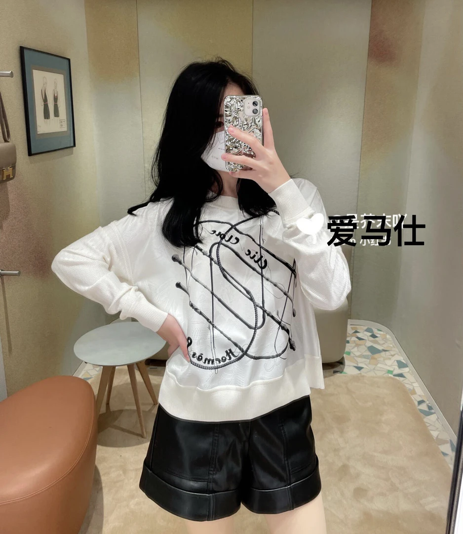 99新 Hermes/爱马仕 米白色真丝拼接内搭 34码 带吊牌 GM002371