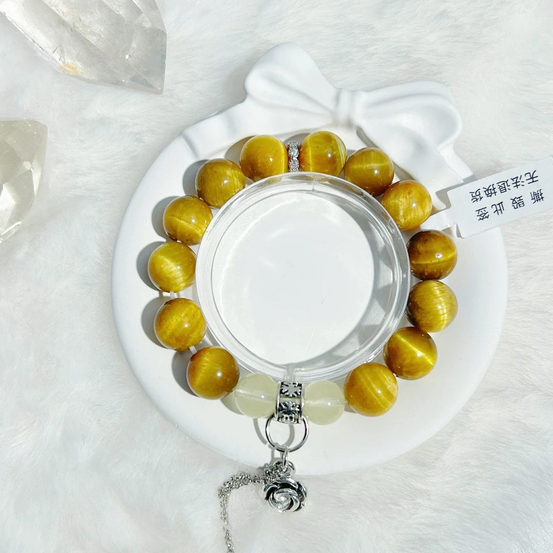 C46金虎眼柠檬黄设计师款水晶手串