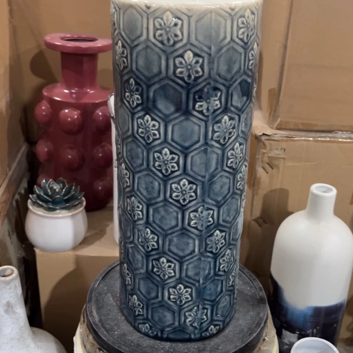 陶瓷花瓶摆件微瑕捡漏出高38口8公分