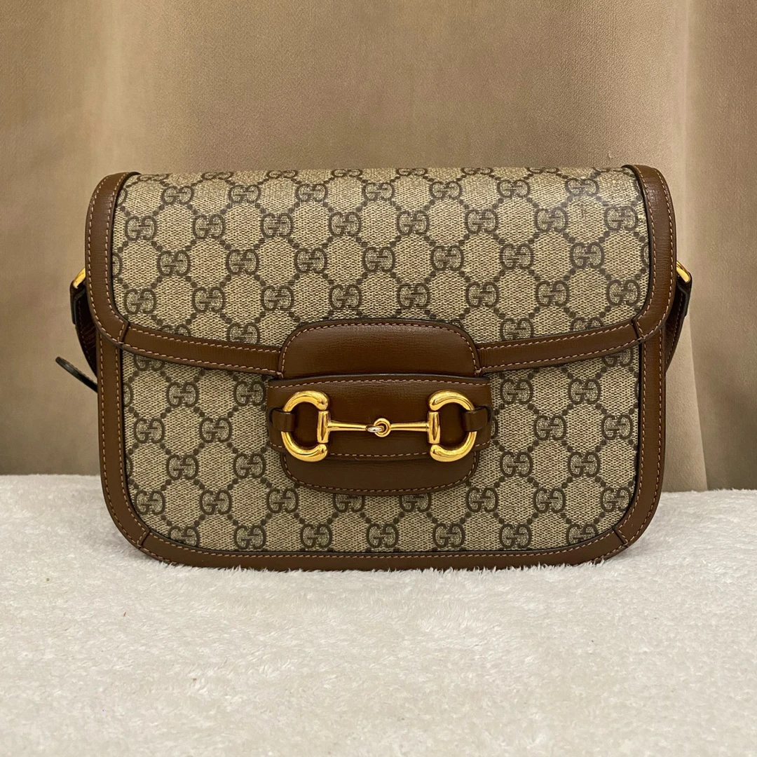 95新 GUCCI/古驰 Gucci/古驰 1955 棕色马鞍包中号 肖战同款