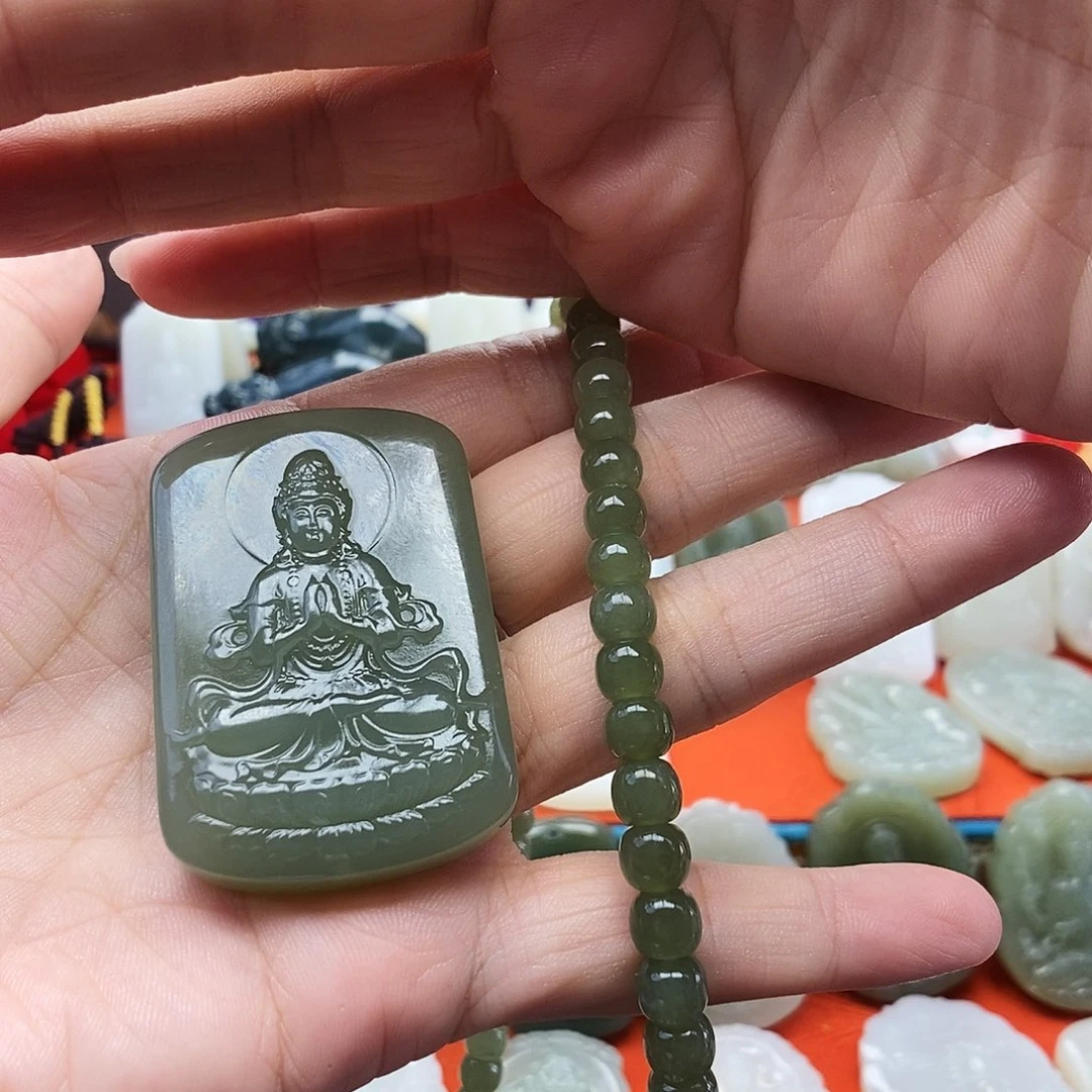 颈饰未镶嵌和田玉豆***8