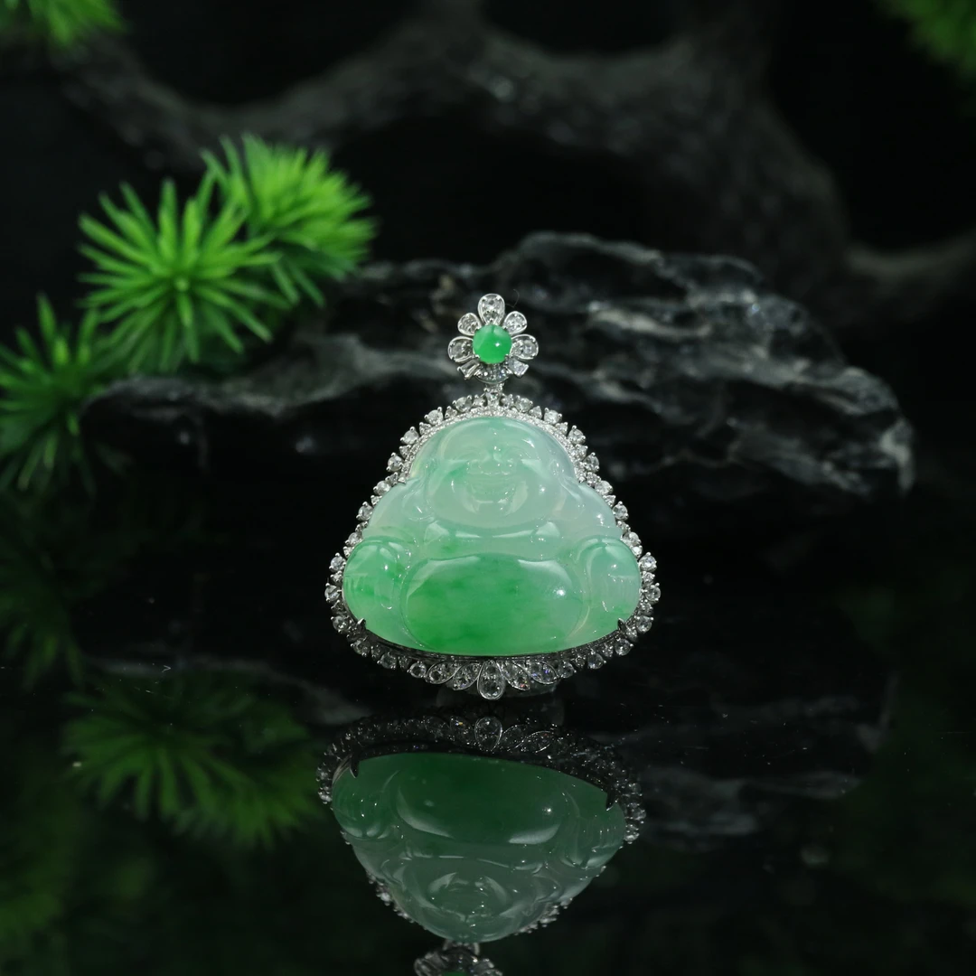 30天然缅甸翡翠A货18k佛公/800202/上海嘉禾拍卖