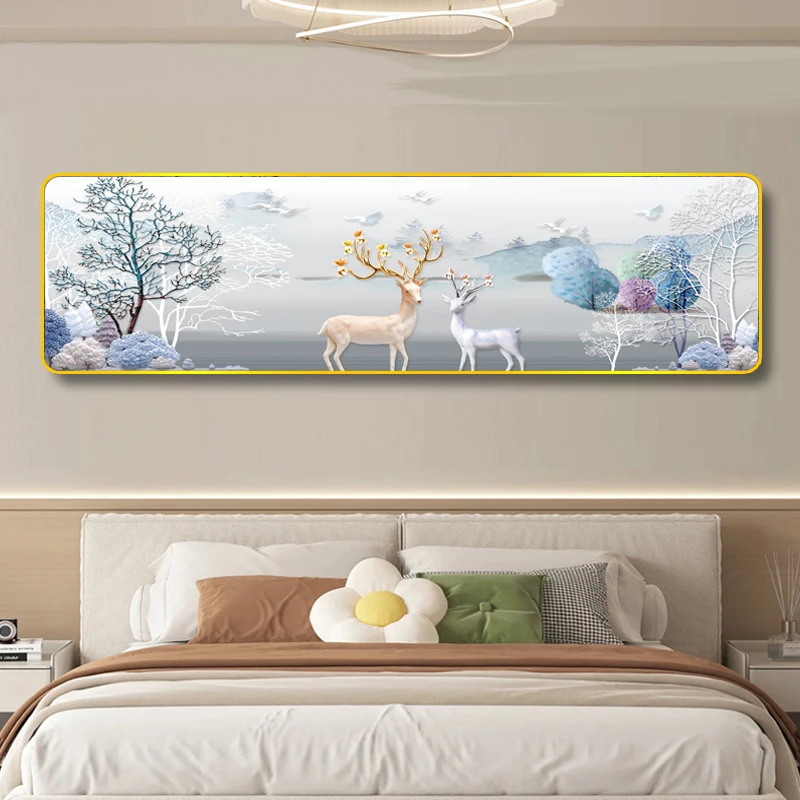 V77镶钻福禄安康床头现代简约卧室床头装饰画酒店背景挂画捡漏