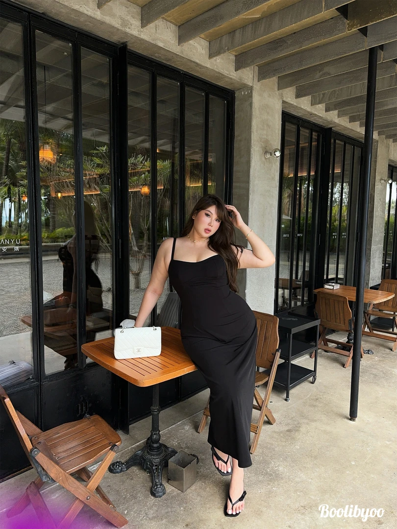 【特价大促】Boolibyoo曼妙曲线大码法式复古气质吊带连衣裙