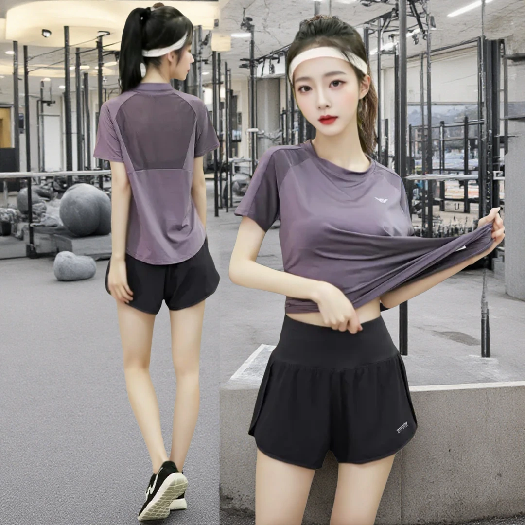 专业跑步运动速干运动套装女装2025新款爆款夏季宽松瑜伽服套装女