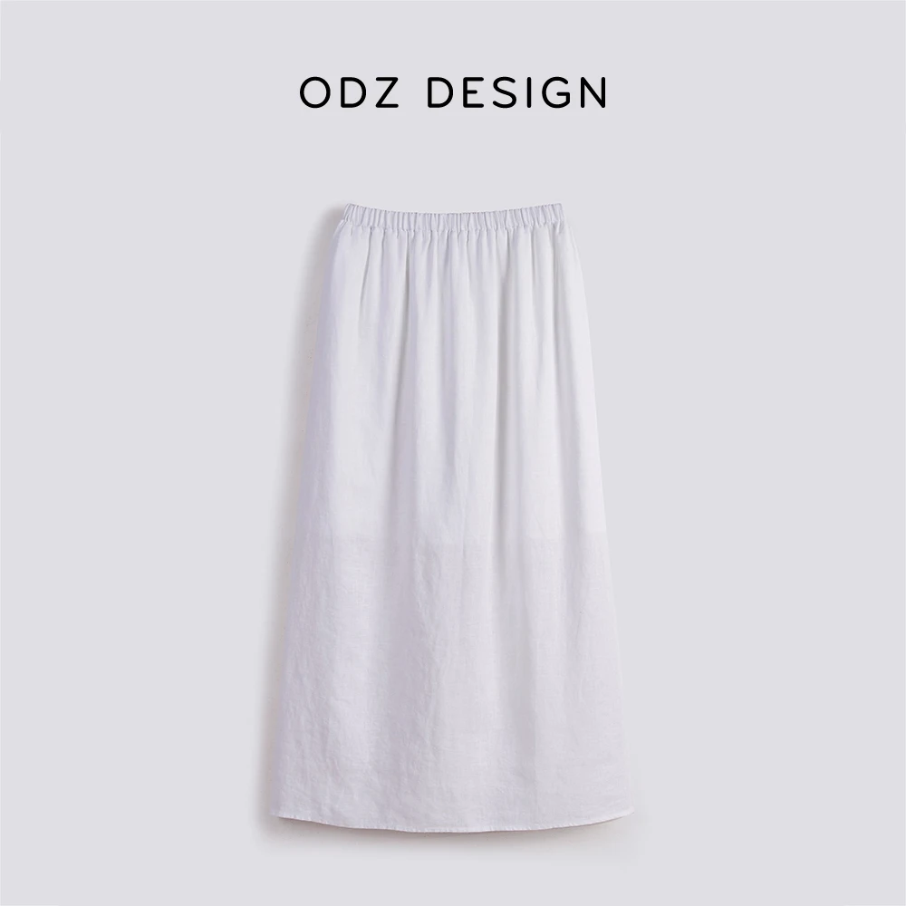【ODZ】100%法国进口亚麻老钱半身裙夏季薄款显瘦裙子松弛感不透