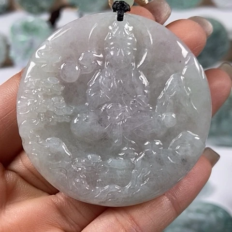 翡翠颈饰未镶嵌山水观音福利