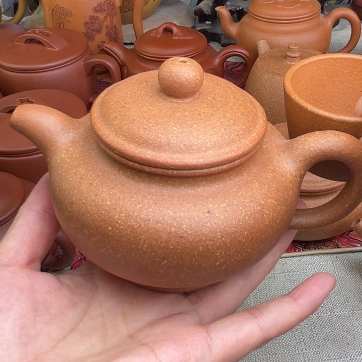 紫砂茶壶原矿黄降坡20目掇只精工半手280cc