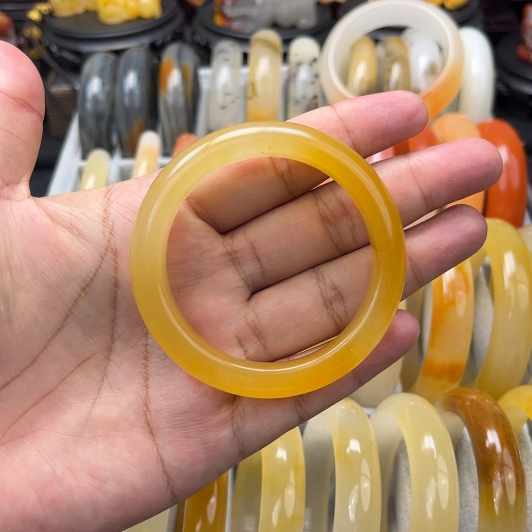 石英质玉（黄龙玉）手镯未镶嵌?***༃