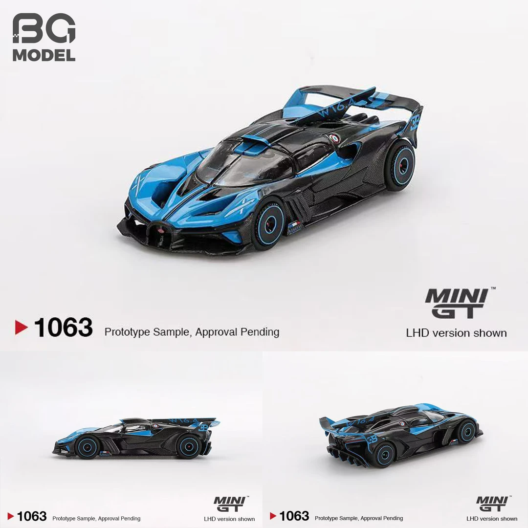 MINIGT#1063 1:64布加迪Bugatti Bolide飞火流星蓝色合金汽车模型