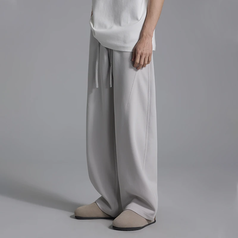 夏季新款重磅时尚潮流男女款抽绳宽松百搭简约直筒休闲裤H2502