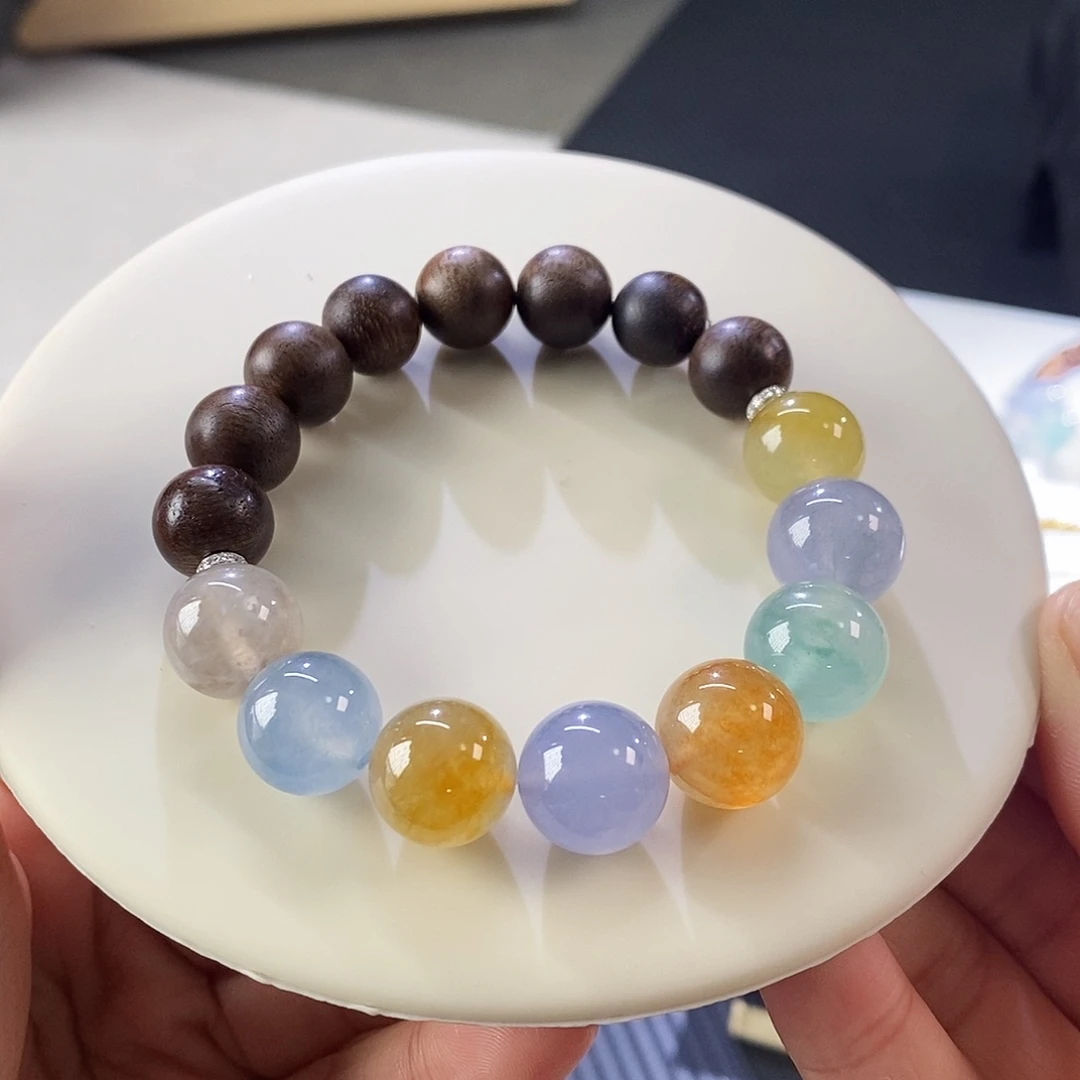 翡翠手链未镶嵌特色半串