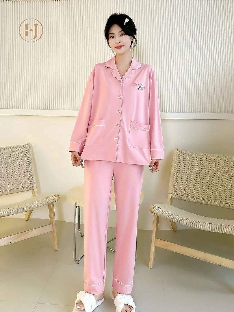 女士舒适睡衣家居服套装秋季薄款长袖6166