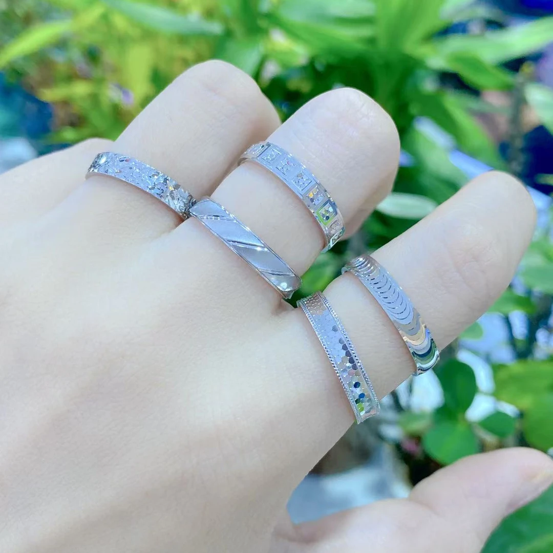 925银戒指 爆闪时尚闭口戒指孤品