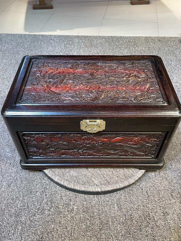 老挝酸枝彩礼箱41x26 x22.5 c M