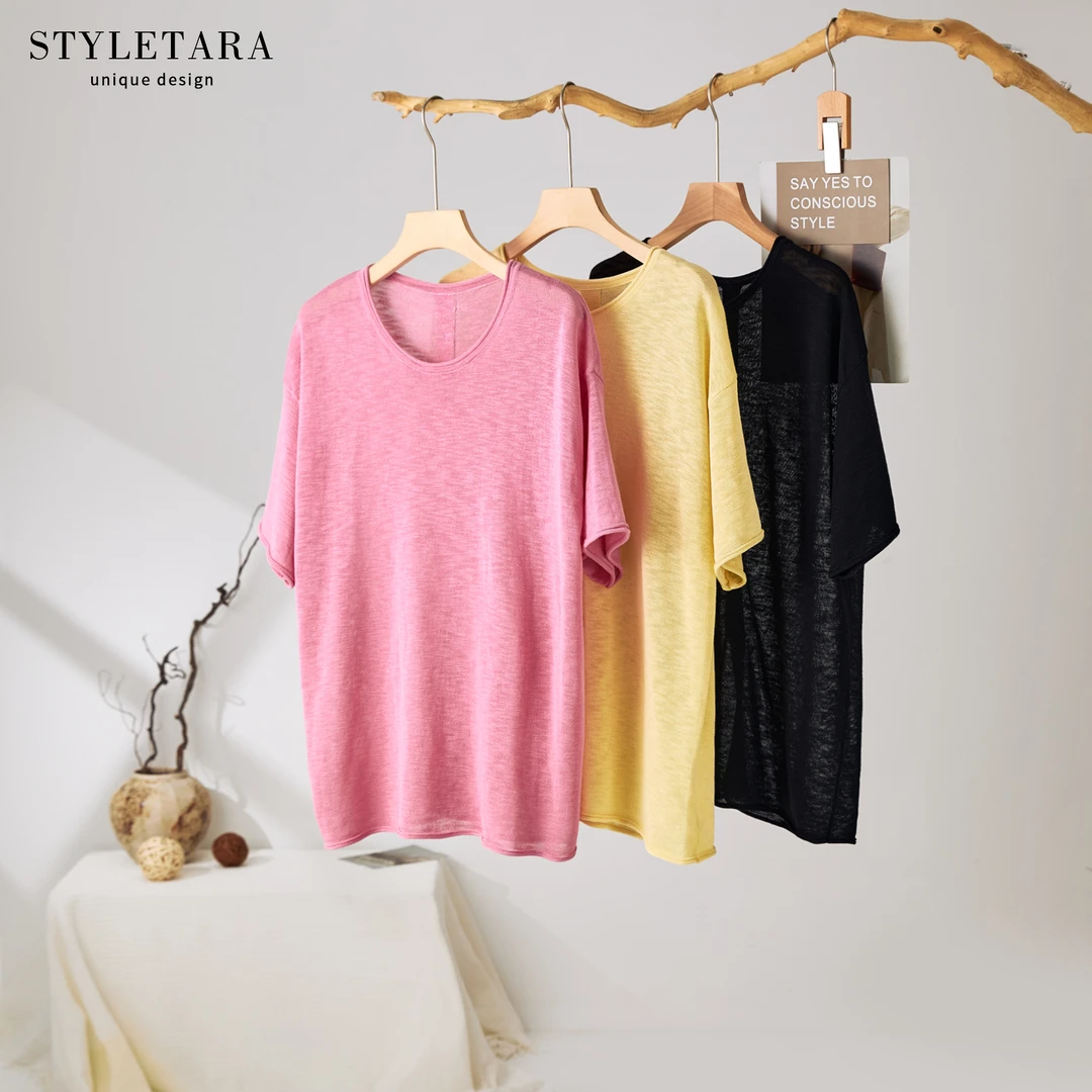 *夏季女士休闲毛织T恤12770