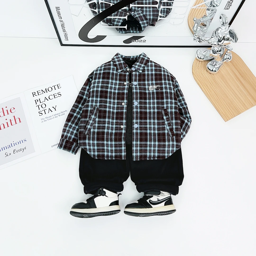 儿童冬衬衫长袖加绒款2025新款秋冬装男童 BAO25088 悠悠童话童装